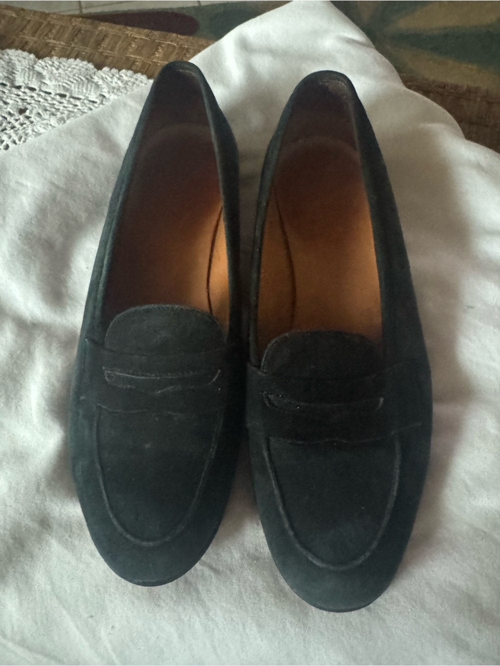 Classic Ralph Lauren Black Suede Women’s Penny Loafers